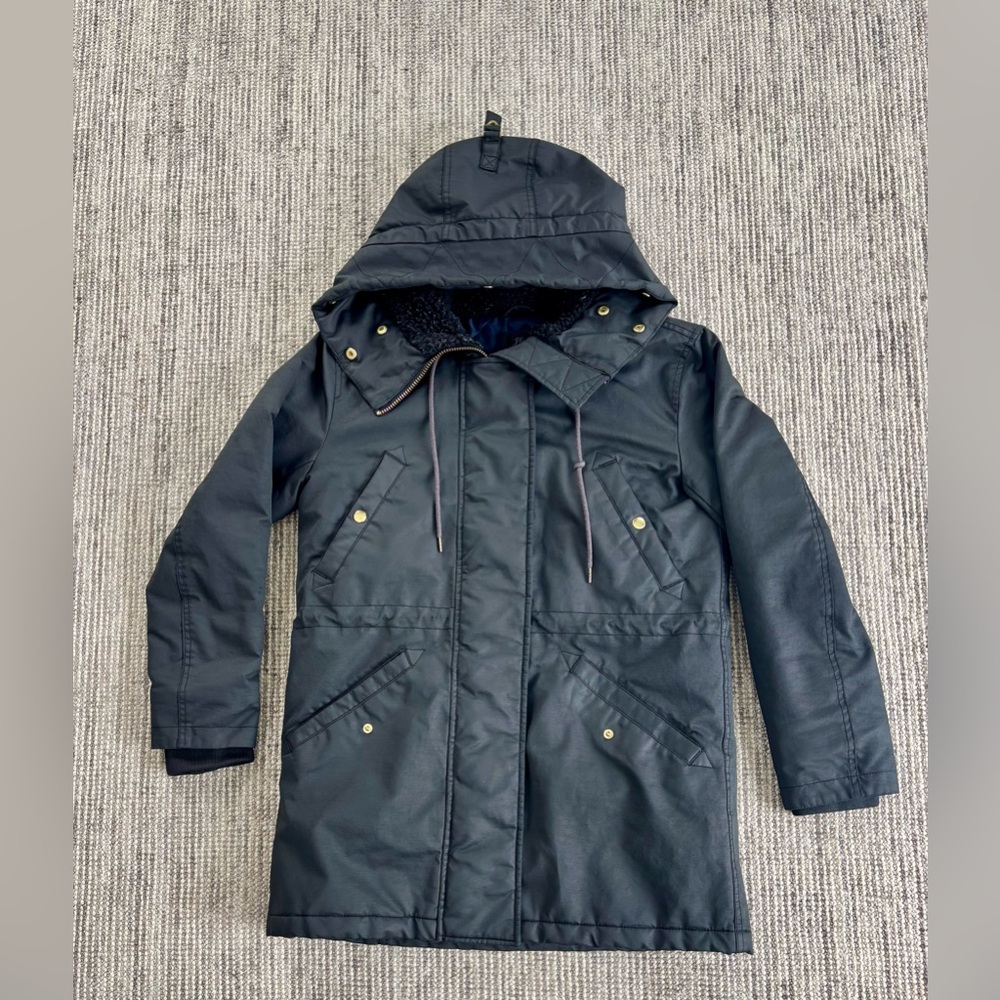 J. Crew Black Parka- Size Small